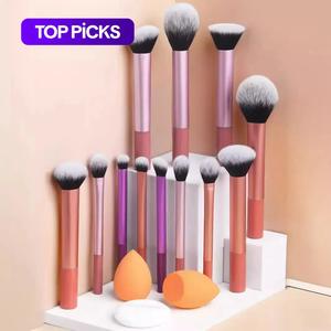Professional Makeup Tools Set for Women, 15pcs/set Makeup Brushes Kits Including Brushes & 2 Counts Sponges & 1 Count Powder Puff Brushes with Soft Bristles & Comfortable Grip for Beginners #TOP PICKS