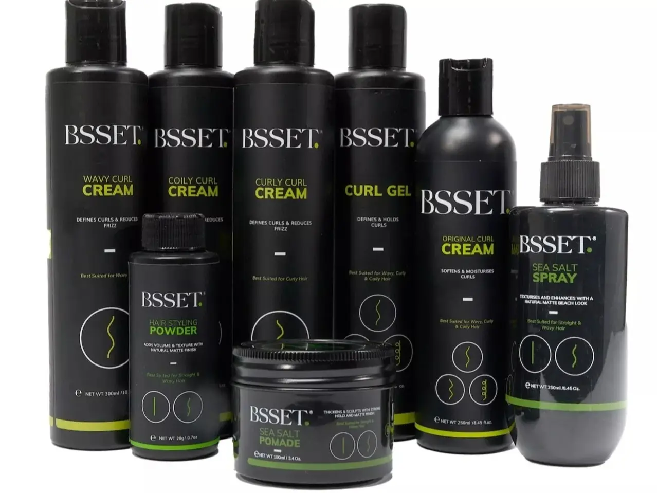 BSSET Curl Cream, spray & powder Reduce Frizz With Castor Oil & Olive Oil 250ml Gel Haircare
