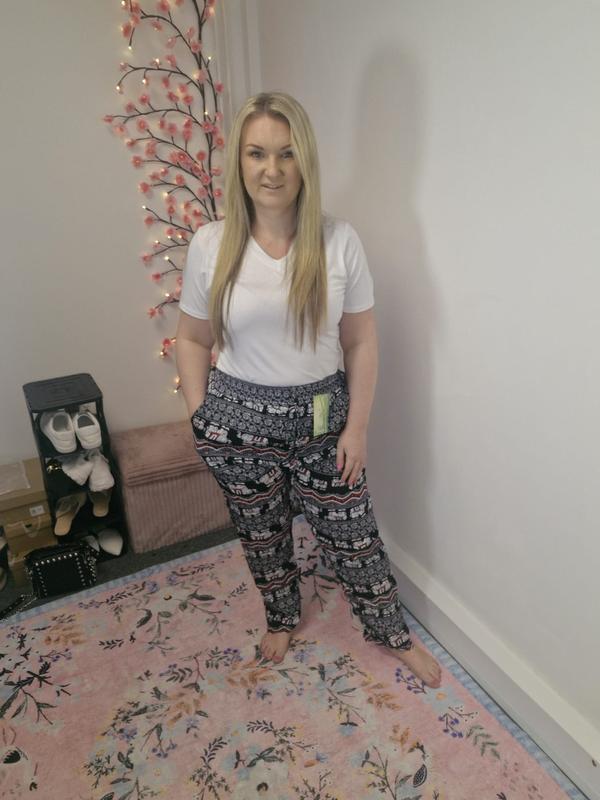 QTL - Elephant Print Trousers (Sized) 12-24 Hemmed bottom , 28 inch inside leg, cute , summer , soft , lightweigh , elasticated waistband Casual Comfort Comfortable Lightweight Pants Style Womenswear Fit 2