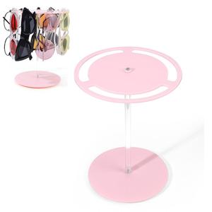 Acrylic Sunglasses Holder Stand, 360 Degree Rotatable Sunglasses Display Rack, Clear Glass Tabletop Organizer, Home Organizer for Living Room Bedroom