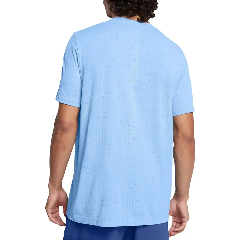 Under Armour Seamless Grid Short Sleeve Mens Training Top - Blue 1