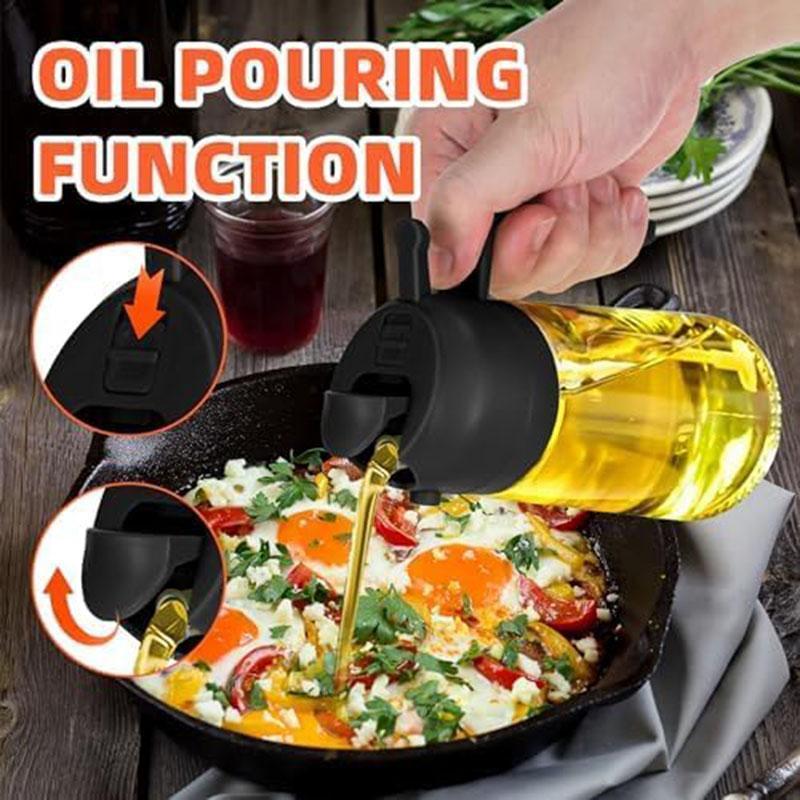 Product Introduction of Multifunctional 2 in 1 Glass Oil Dispenser, 1 Count Oil Sprayer Bottle with Handle, Oil Dispenser for Cooking, Baking, Frying, Kitchen Utensils & Gadgets, Kitchen Gadgets 2024 7