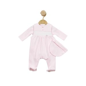 Pink Smocked Tiny Baby Body, Dungaree and Hat