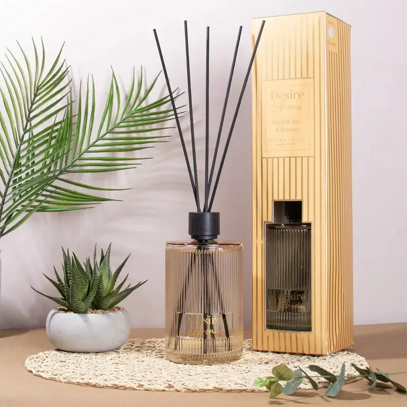 Desire Aroma English Pear & Freesia 1000ml Ridged Glass Reed Diffuser