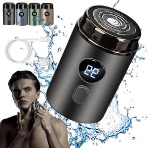 Waterproof Electric Shaver, Portable Mini Electric Razor, Wet and Dry Use Electric Shaver for Men, Great for Travel, Car, Office, Daily Use