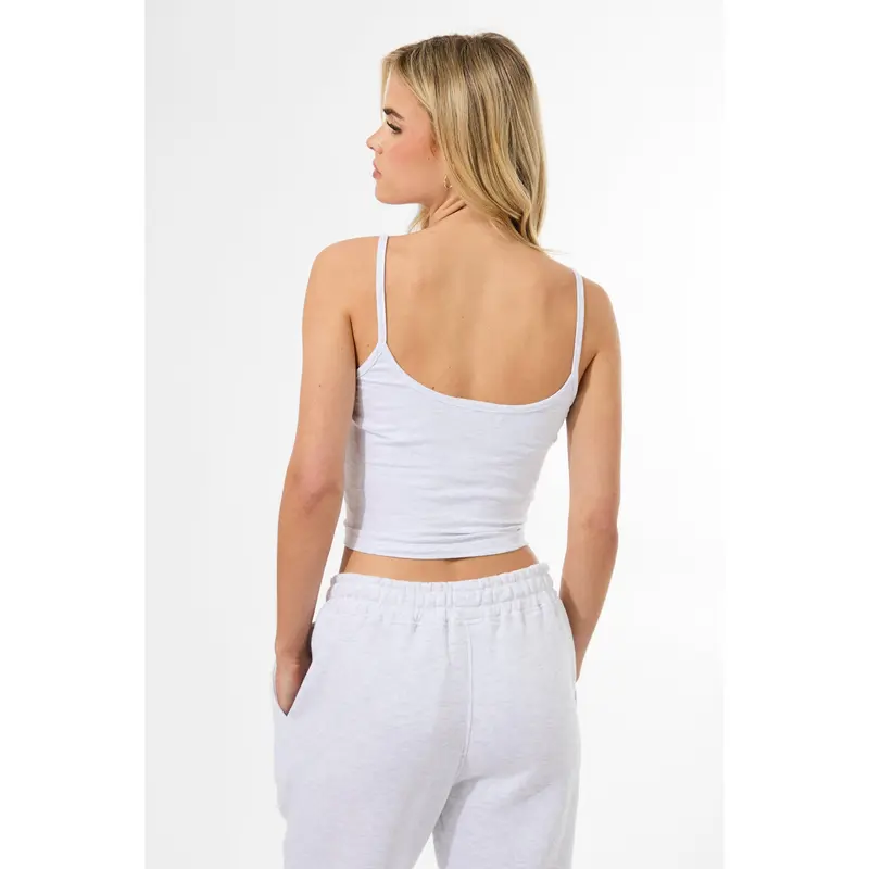 Kaiia Cami Logo Top In Grey Marl 2