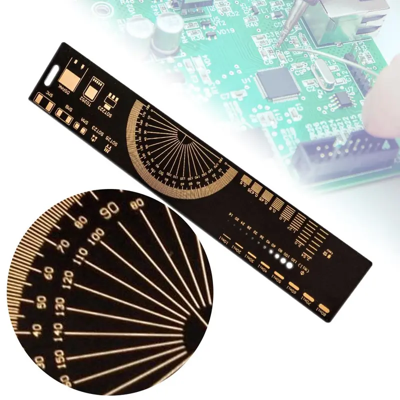 Printed Circuit Board Ruler with 180-Degree Measurements for Resistor, Capacitor, IC, SMD & More | 15cm, 20cm, 25cm 6