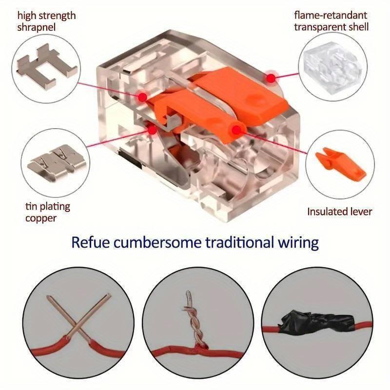 Product Introduction of 75x For Wago 221 Electrical Connectors Wire Block Clamp Terminal Cable Reusable 26