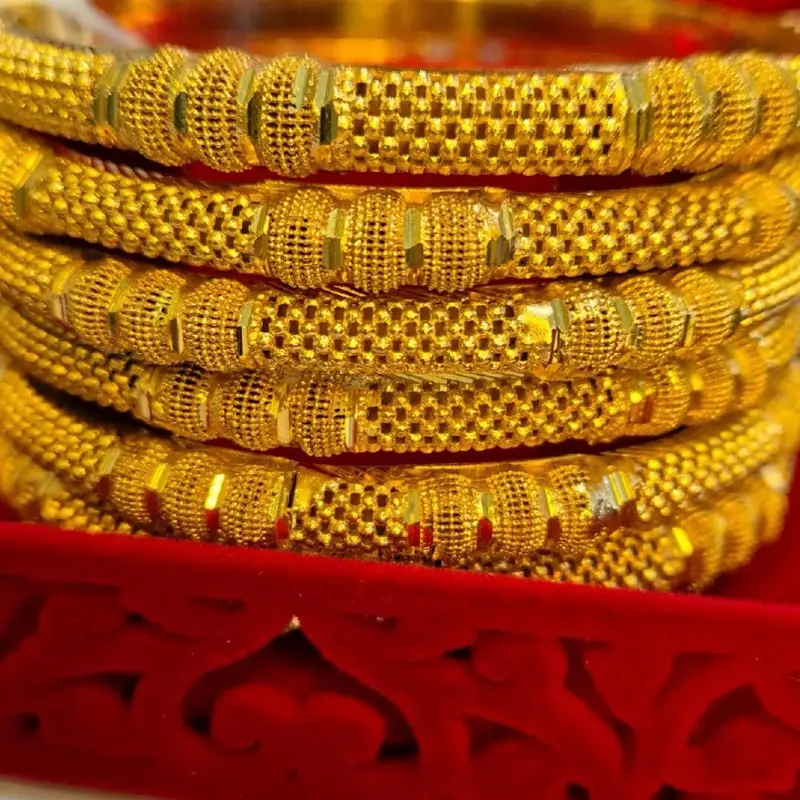 Mjb Design 1 NaZisH ‘s real gold look orignal  Gold plated Range bangles with box 0
