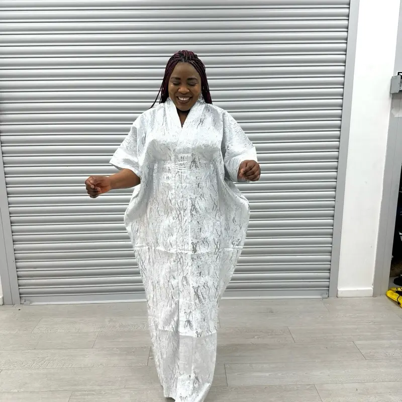 White Brocade boubou bubu , elegant boubou dresses , boubou gown for women, African women clothing, African fashion uk, party boubou brocade dress