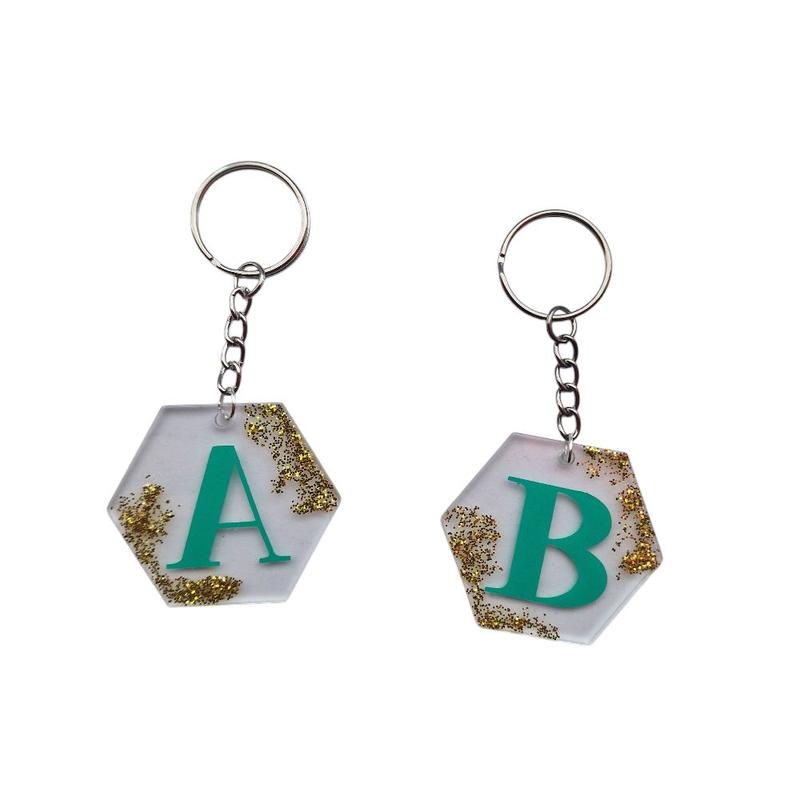 personalised initial keychain 2