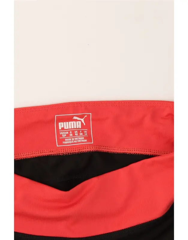 Pre-Owned Vintage PUMA Womens Capri Leggings UK 10 Small  Black Colourblock 3