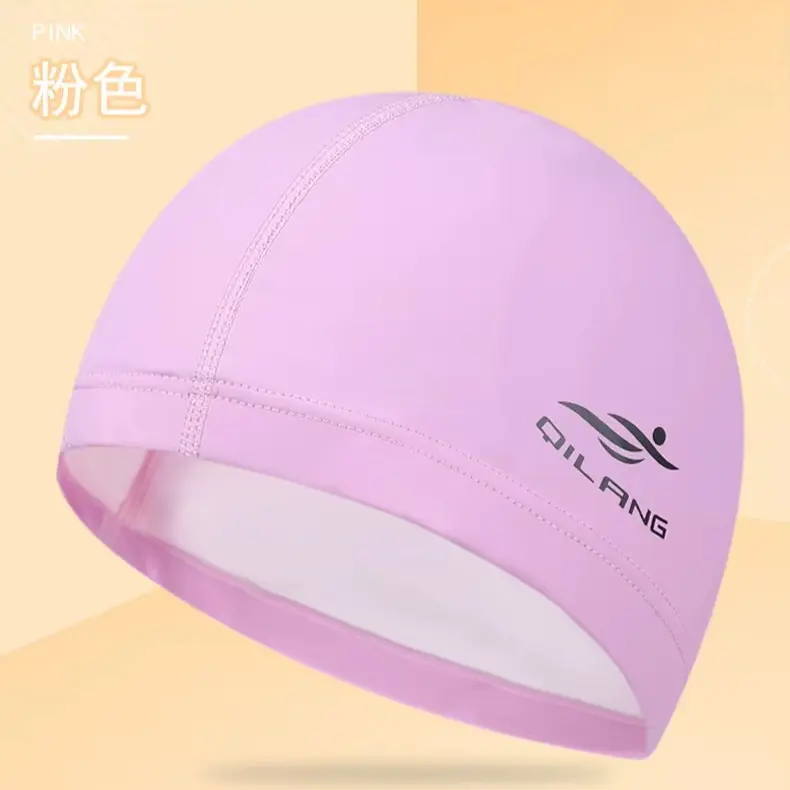 Swimming Caps PU Waterproof Unisex Women Men Swim Hat Stretch Elastic Swimming Pool Accessories Swimming Cap Ear Protection 4