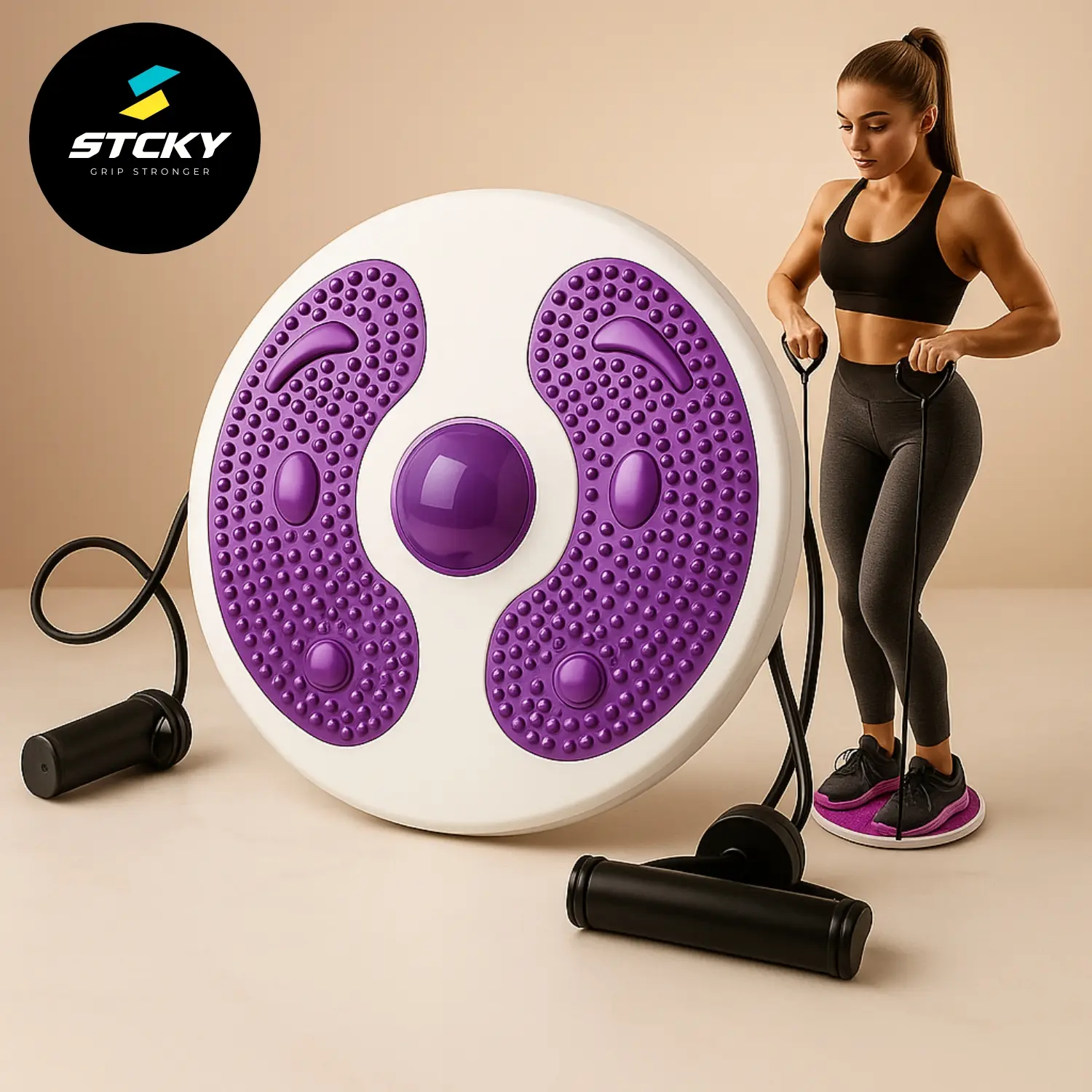 Twisting Waist Disc with Rope, Waist Trainer for Home, 1 Set Portable Waist Fitness Equipment for Home Gym, Gym Gadgets, Gymtok, Home Fitness Tools