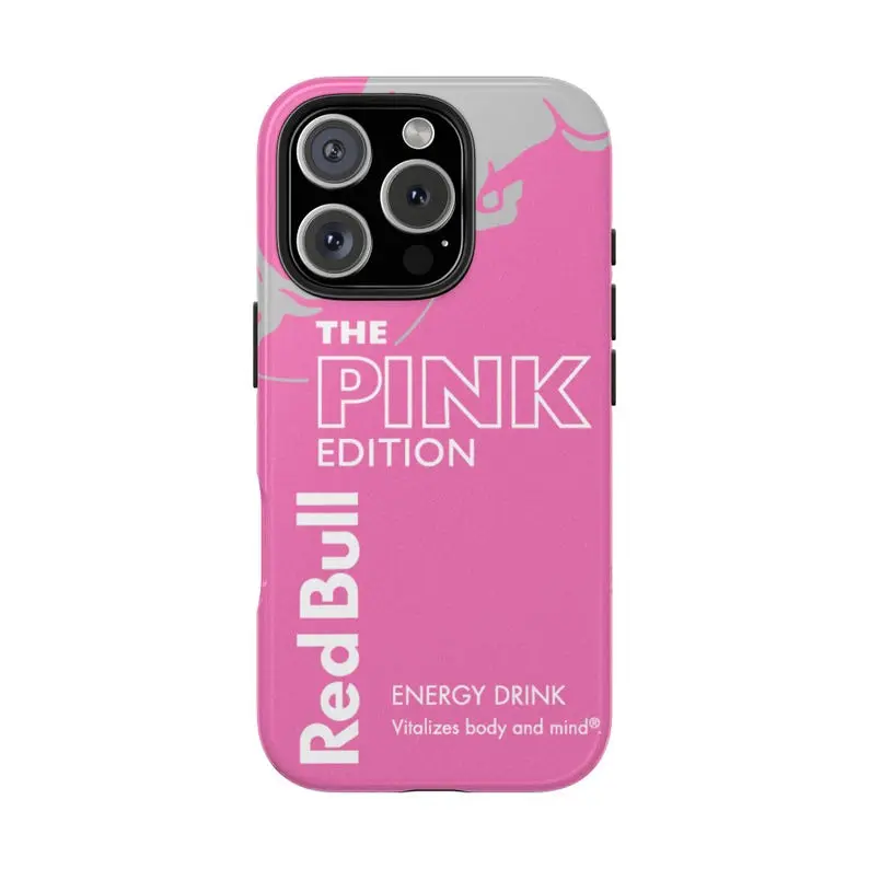 Pink Edition Tough Phone Case - Stylish Protection for Energy Drink Lovers, Gifts for Students, Birthday Present, Unique Phone Accessories