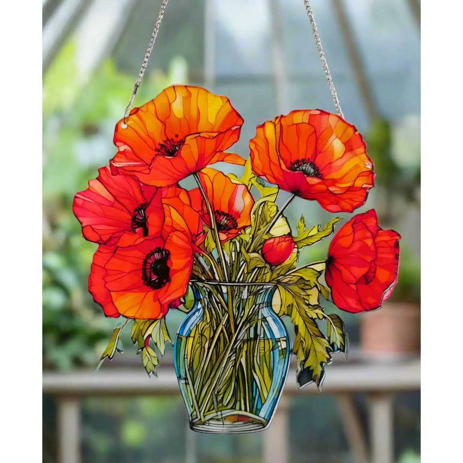 Everlasting Poppies in Vase