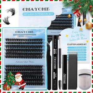 Eyelash Extensions Kit, 228pcs False Eyelashes & 1 Lash Glue & 1 Lash Brush & 1 Tweezers & 1 False Eyelash Remover & 1 Curler & 20 Lash Cleaning Stick