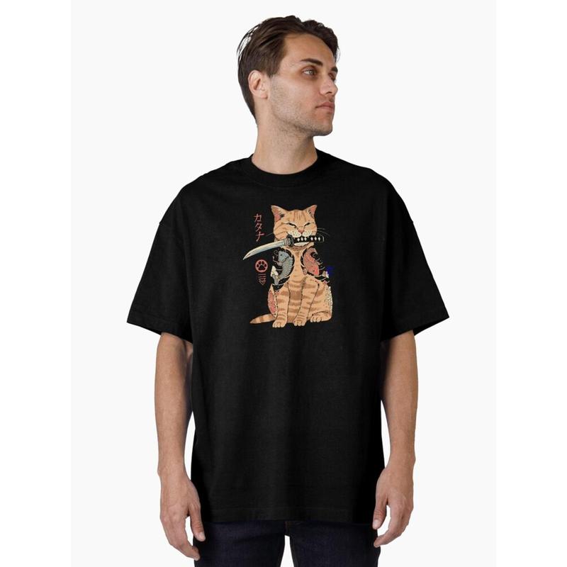 Catana Redefined Cotton Oversized T-Shirt, Unique Graphic Tee, Gift for Cat Lovers & Fans of Catana Comics I 1