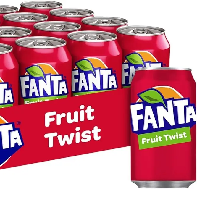 Fanta Fruit Twist Drink with Bold Flavour, Low Sugar, Refreshing Taste, 24 x 330ml Cans 1