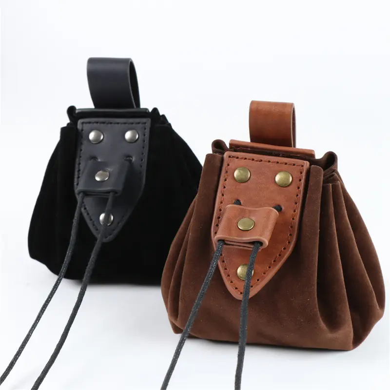 Medieval Retro Waist Bag Viking Style Hanging Belt Coin Purse Knight Fanny Pack Portable Men Women Money Pouch Costume 4