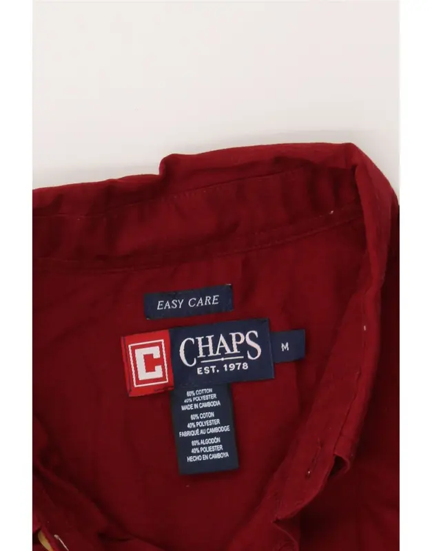 Pre-Owned Vintage CHAPS Mens Shirt Medium Red Cotton 3