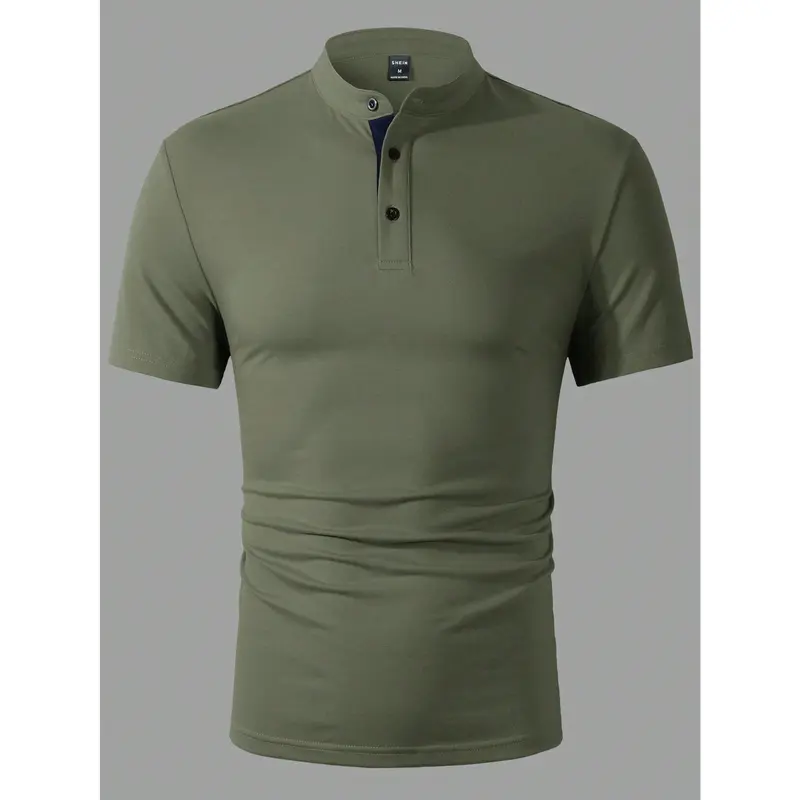 Manfinity Homme Men's Solid Color Short Sleeve Casual Work Polo Shirt, Summer Menswear Top 2