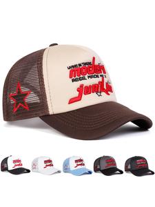 Letter Embroidery Baseball Cap, Embroidered Trucker Hat, Casual Outdoor Sports Hat for Men & Women, Adjustable Sun Protection Cap for Daily Wear