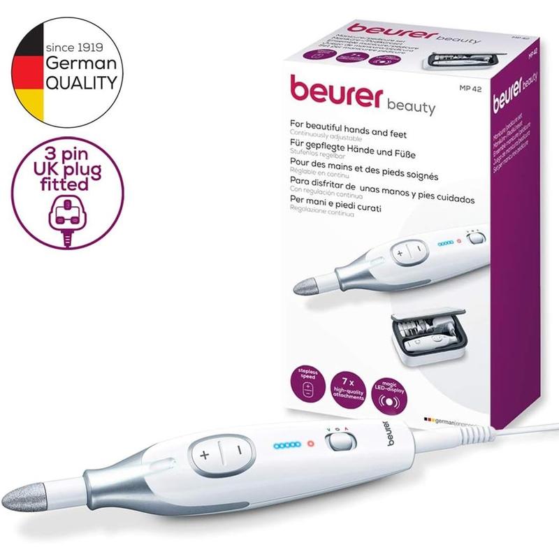 Beurer Professional Manicure Pedicure Kit | Salon-Quality Tools for Home & Nail Techs | Medical-Grade Stainless Steel, Gel/Acrylic Safe, 10-Piece Set with Storage Case 2