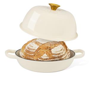 Enamelled Cast Iron Dutch Cookware Oven Pot – Dutch Oven For Sourdough Bread Baking – Cast Iron Bread Pot – , 6 Quarts, 26cm – by Nuovva