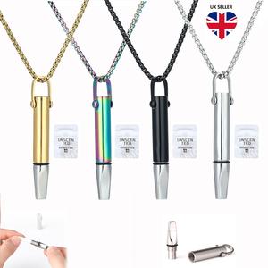 Stainless Steel Anxiety Release Necklace,Mindfulness Breathing,Stress Relief Necklace,Breathing Charm Necklace for Stress & Anxiety Relief - Quit Smoking Vaping Oxygen,Breathlace Necklace For Vape or Smoke Addiction, Gifts for Men,Women,Rave Accessories