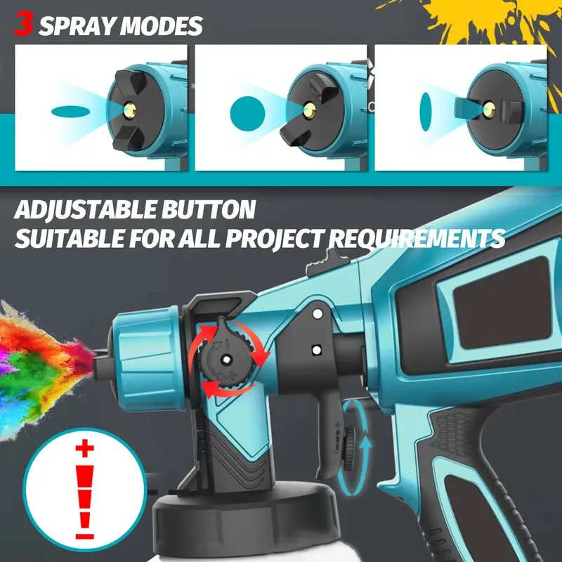 2 Battery Cordless Paint-Sprayer-Spray Gun Airless Home/Outdoor Wall Fence For Makita 18V HVLP 1000ML 1