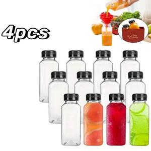 Clear Plastic Juice Bottle, Leakproof Drinking Bottle for Juice, Milk, Smoothie, Portable Drinking Water Storage Bottle for Home Office School Daily Use, Summer for Gift, Summer Cool Bottle, Drinkware, Leakproof Tumblers, Reusable Glass Bottle