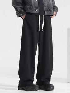 Men's Solid Color Straight Leg Pants, Loose Casual Comfy Trousers for Spring & Fall, Men's Bottoms for Daily Wear