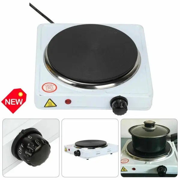 Single Hot Plate, Portable 1000W Electric Table Top Cooker Hob，5 Temperature Settings Induction Hob for Camping, Caravans & Travelling 0