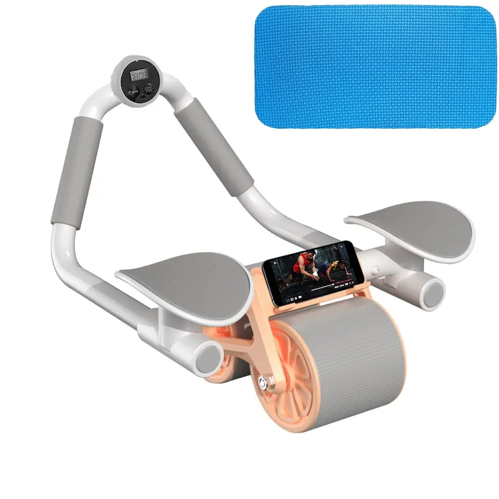 Auto Rebound Abs Roller with Arm Support, Non-Slip AB Wheel for Home Gym Use, Enhances Safety, Reduces Tension, Ideal for Core Workouts, Fitness Core Trainer Roller