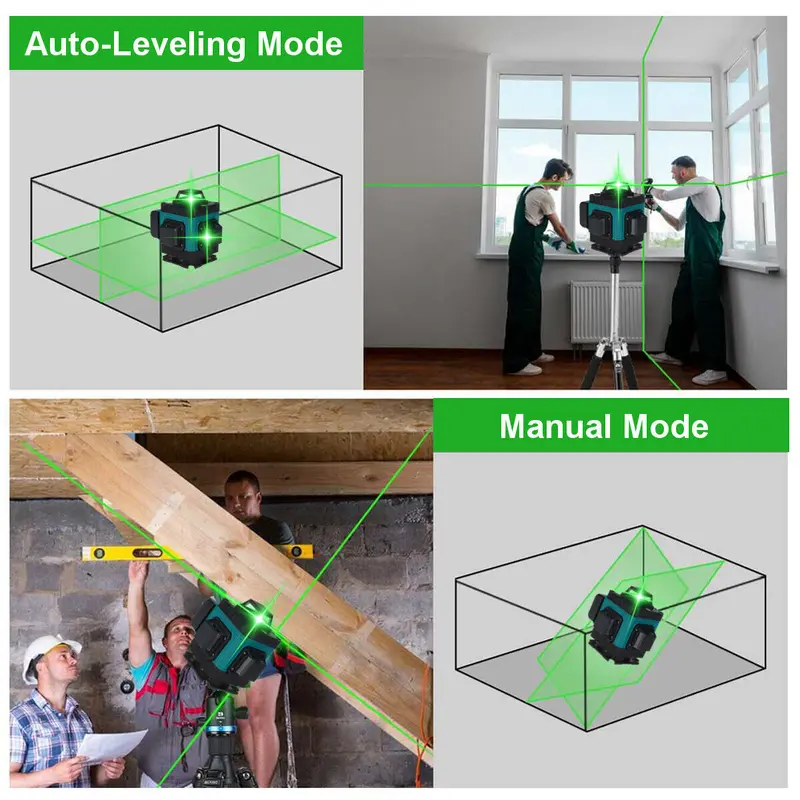 New 4D 16 Lines Laser Level 360Â° Green Auto Self Leveling Rotary Cross Measure 4