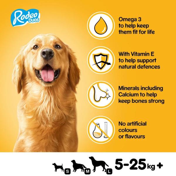 70 Pedigree Rodeo Duos Dog Treats Chicken & Bacon Dog Chews (10x123g) 6