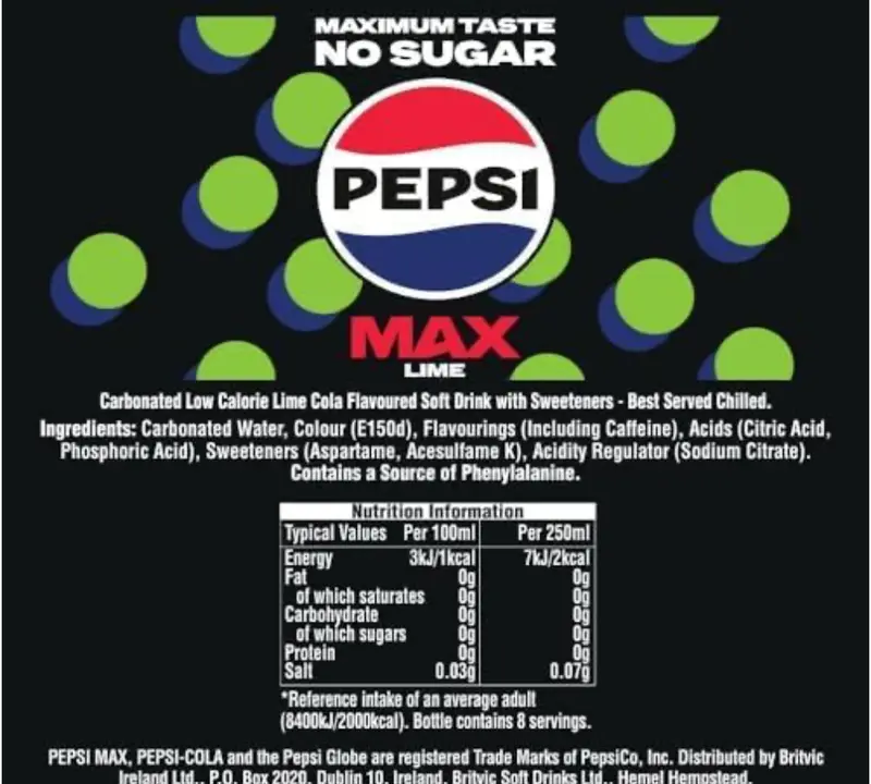 Pepsi Max Soft Drinks, pack of 8 x 330ml 1