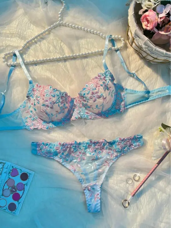 Romantic Pink Underwire Bra & Panty Set – 2-Piece Lingerie for Women 5