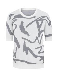 Men's Regular Fit Irregular Geometric Print Round Neck Tee, Casual Breathable Short Sleeve T-shirt for Summer, Fashion Men's Top for Daily Wear