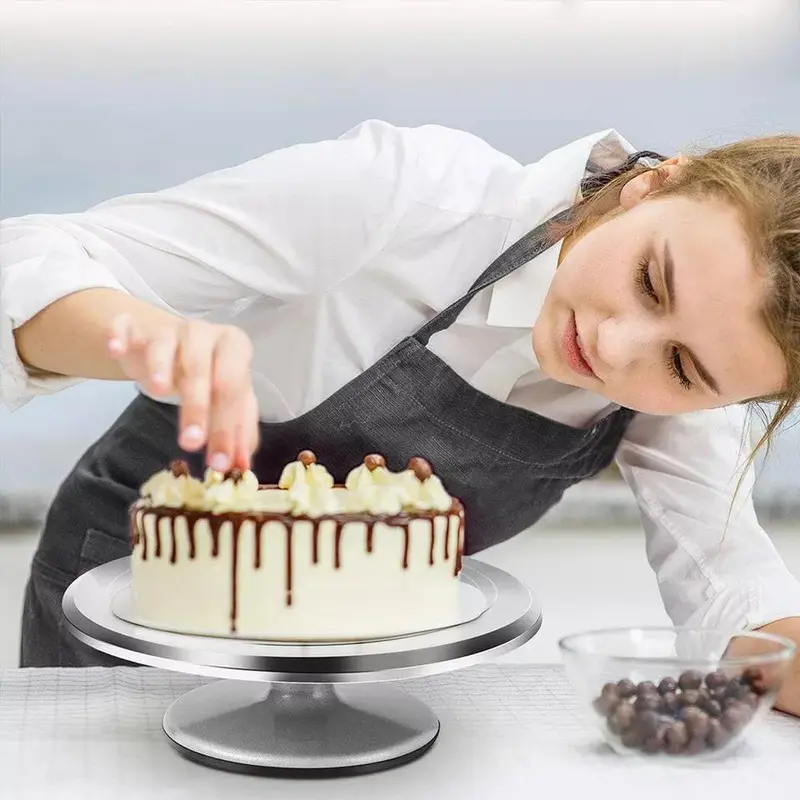 Cake Turntable 12'' Aluminum Cake Revolving Stand Holder Cake Baking Decor Tool Bakeware Utensils 7