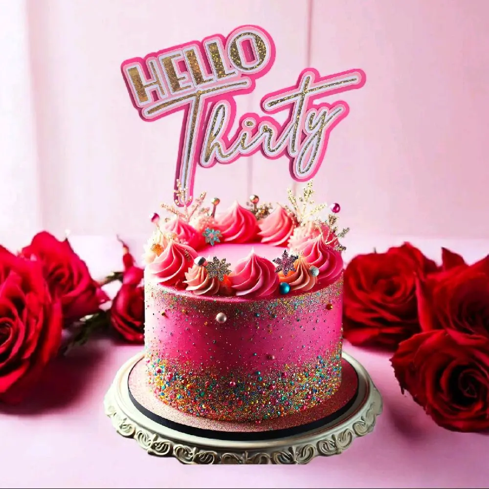 Party Hats, Masks & Accessories handmade cake topper Hello thirty 30th birthday caketopper