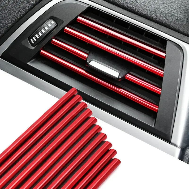 10× Car Accessories Interior Air Conditioner Air Outlet Decoration Stripes Cover 6