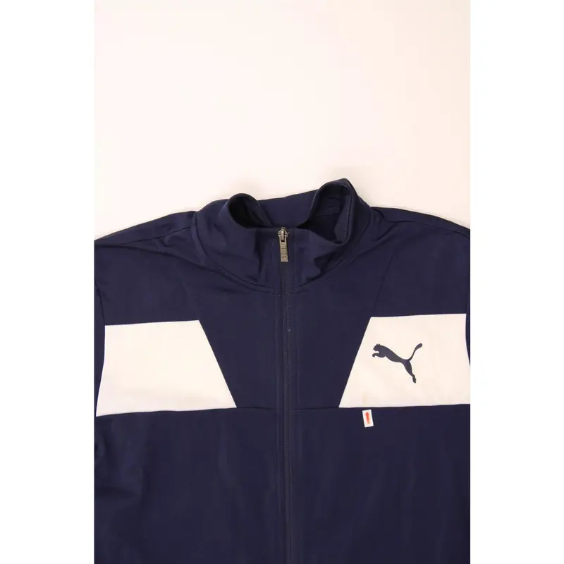 Pre-Owned Vintage PUMA Mens Tracksuit Top Jacket Medium Navy Blue Colourblock Polyester 3