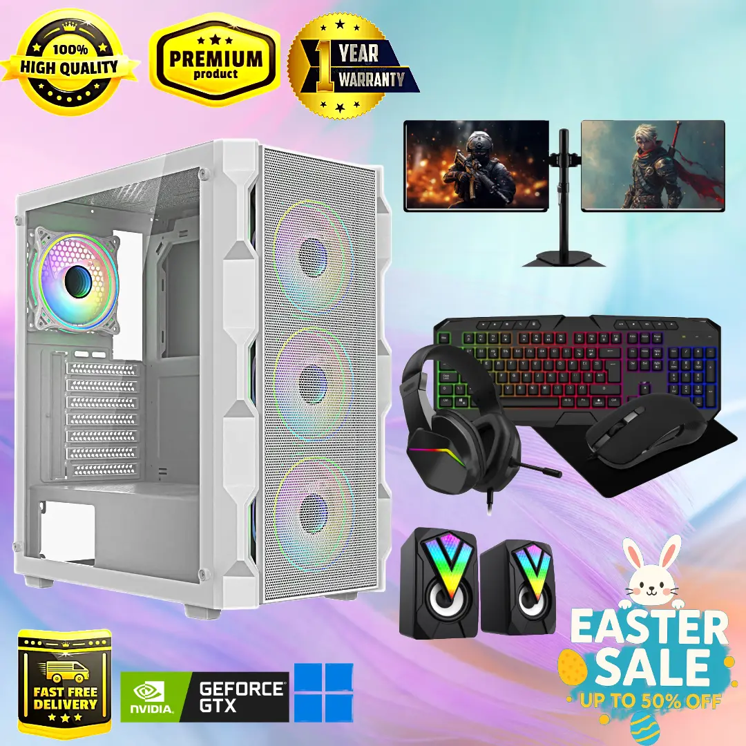 Savitar Gaming PC SAVi7 Luna Core i7 16GB memory 128GB SSD 1000GB HDD  Nvida GT720 2GB 22Inch Dual-Monitor Bundle and Speakers Free affordable  computer