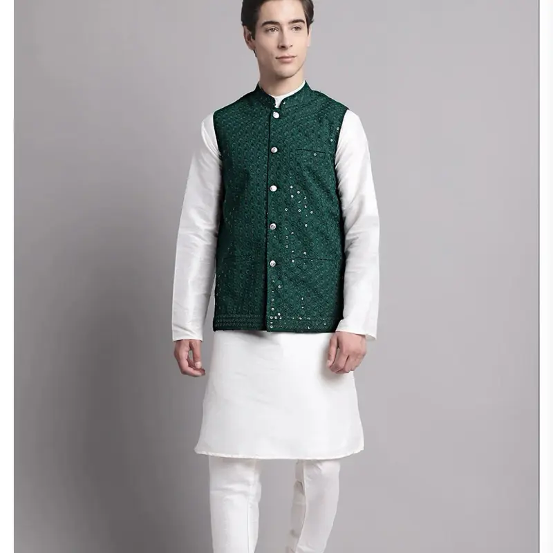 Boys Sequins Work Waistcoat - Kids Fashion