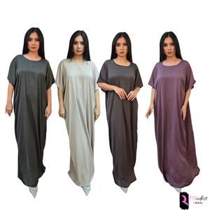 SILK Premium Slip Dress t shirt dress Harir Maksud Material One Size 18 colours Made In UAE Islam Casual Essential Half Sleeve Solid Elegant Casual Basic Womenswear Simple  Maxi Comfort Modest Style Minimalist Soft Fashion Fits Fabric abaya abayagirls