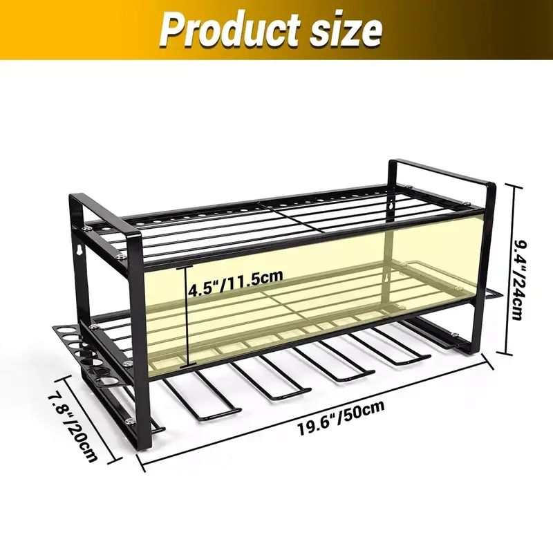 Heavy Duty Power Tool Organizer Drill Holder Wall Mount Power Tool Storage Rack 5