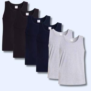 Pack of 6 Men's Cotton Blend Gym Muscle Vests Fitted Lightweight Comfortable Breathable Summer Wear Sizes S to XXL Available in Black Grey Navy White by Sock Stack