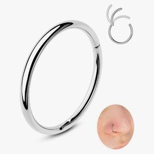 OUFER 18G Titanium Hinged Segment Nose Hoop Ring Helix Earrings